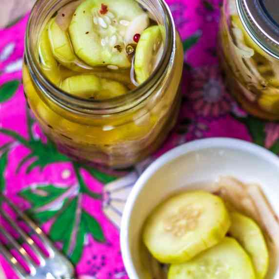 I love having pickled cucumbers and onions on hand.