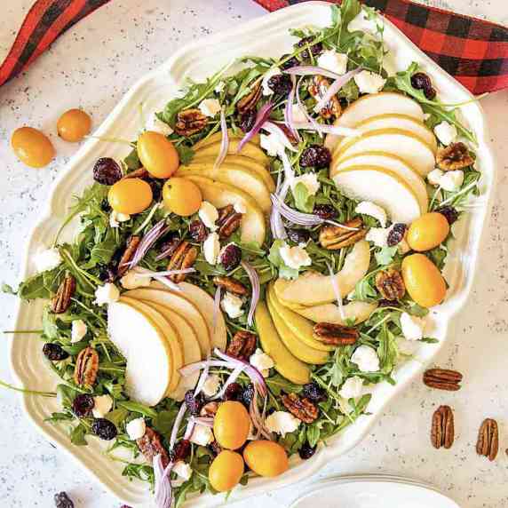 Arugula Pear Salad with Goat Cheese 