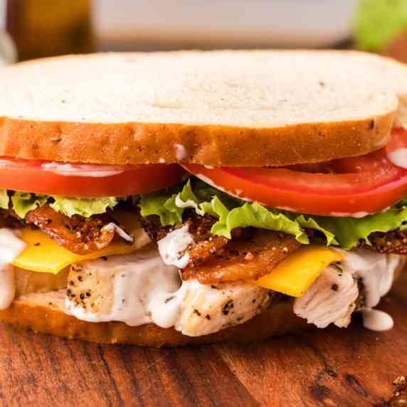 This chicken bacon ranch sandwich combines everything it promises in between two slices of hearty ry