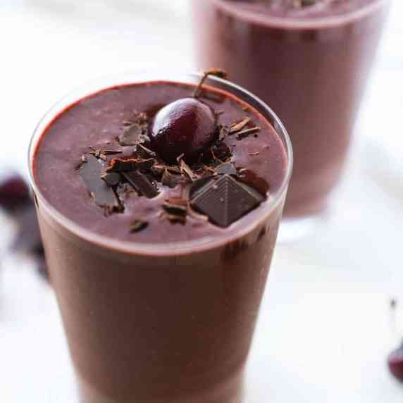 smoothie with chocolate and cherries