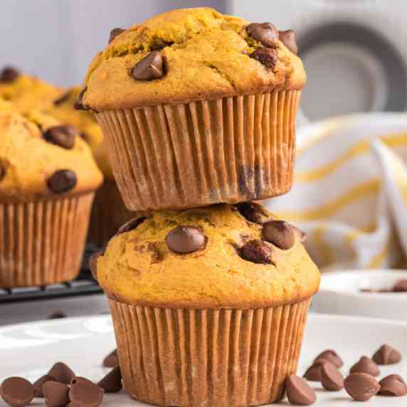 These chocolate chip pumpkin muffins are both tender and moist warmed up with all the classic fall s