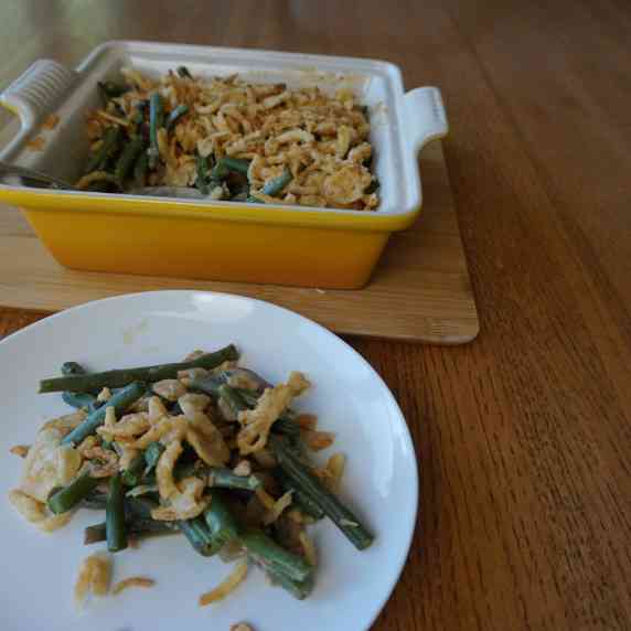 This green bean casserole recipe is easy to make ahead of time for the holidays. 