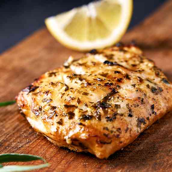 Grilled Cod With Lemon Tarragon Butter