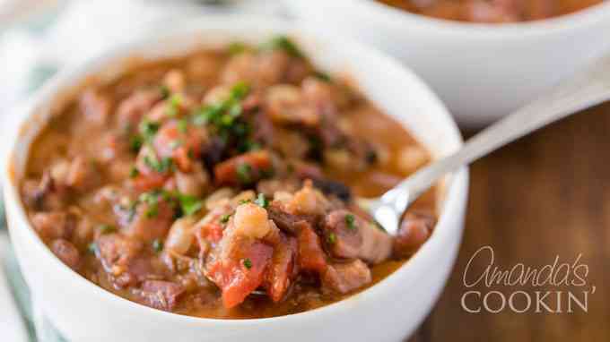 This simple ham and bean soup is true comfort food, excellent for chilly weeknights, and a great way