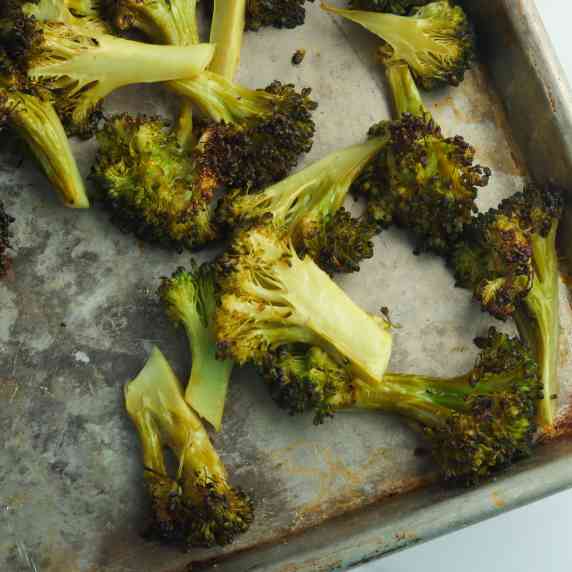 roasted broccoli on sheet pan