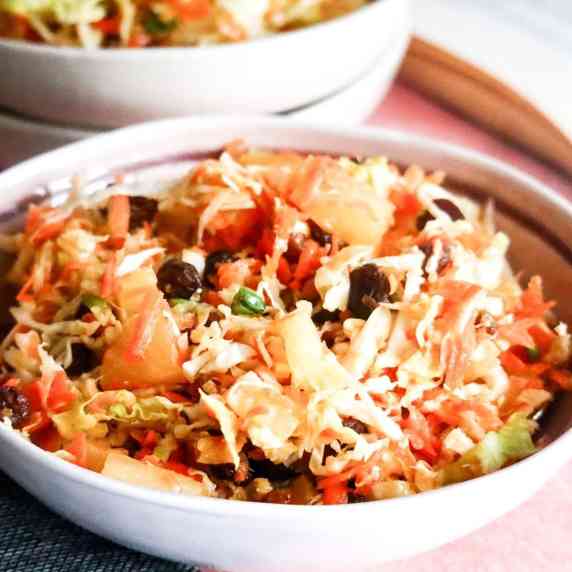 Jamaican Cabbage Salad or Coleslaw (with pineapples)