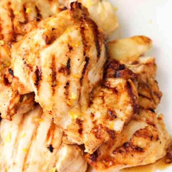 Chicken with grill marks.