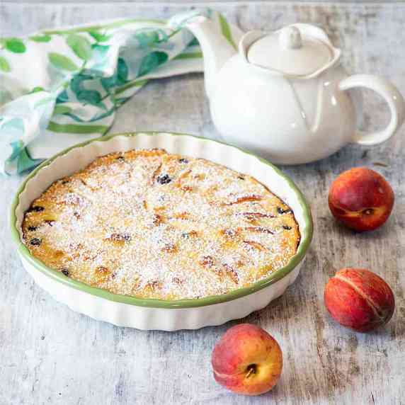 Peach Clafoutis with Berries