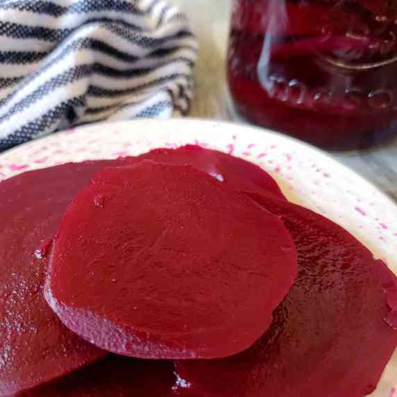 Pickled Beets on a plate.