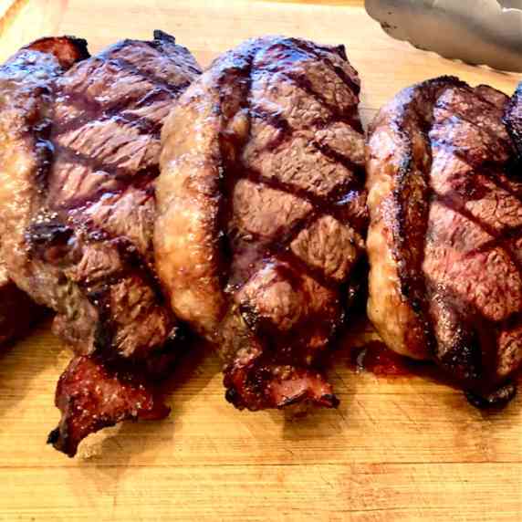 Coulotte Steaks on cutting board with Sear Marks!