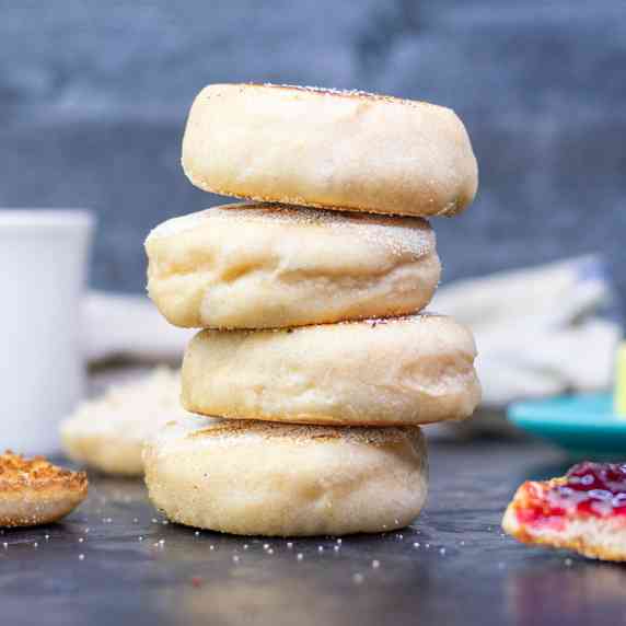 Stack of four English Muffins