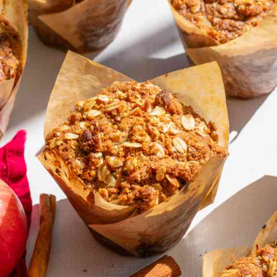 Sourdough Apple Butter Muffin with Biscoff streusel