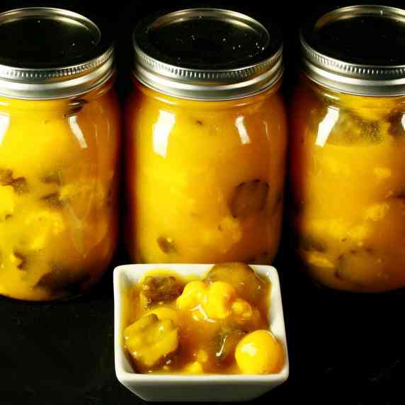 3 jars of newfoundland style sweet mustard pickles.