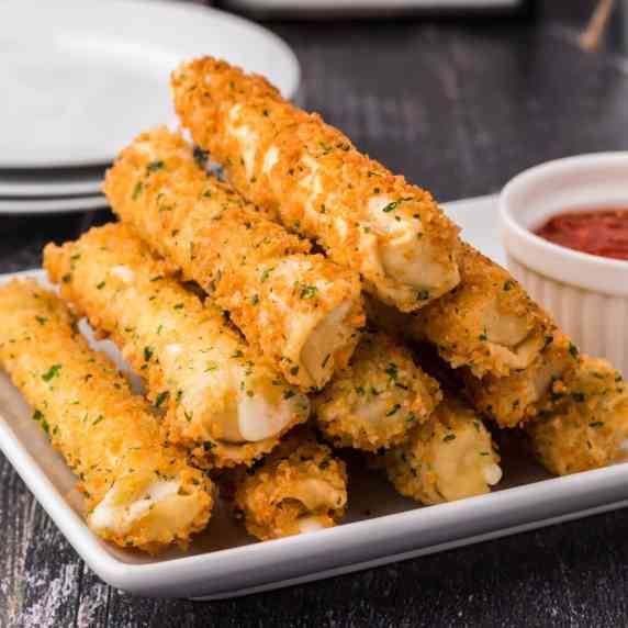 These wonton cheese sticks have the most satisfying crunch met with a melty cheese center!