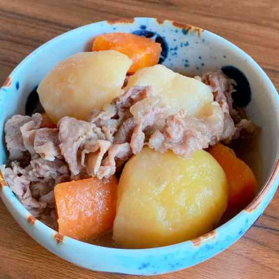 A dish of beef and potatoes stewed in a pressure cooker