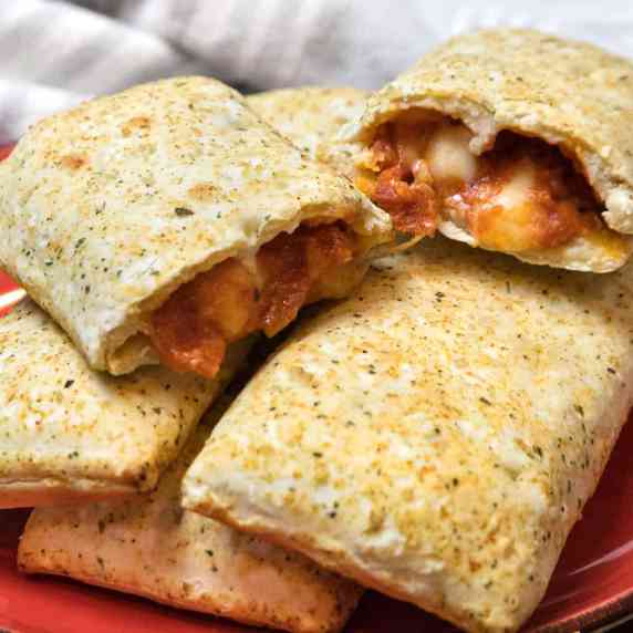 Hot pockets on a plate.