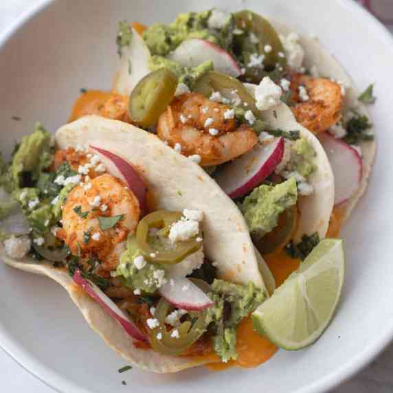 Easy Air Fryer Shrimp Tacos with Cheese