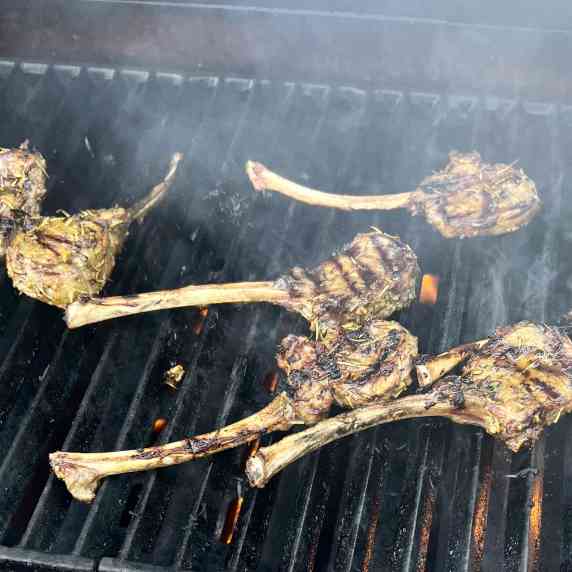 lamb lollipops on the barbeque