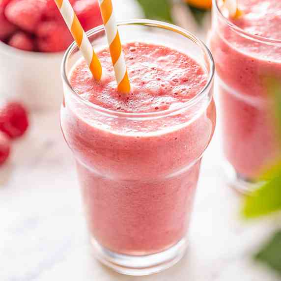 Glass with Raspberry Protein Smoothie