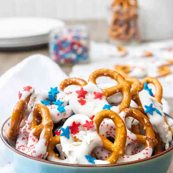red, white, and blue pretzels