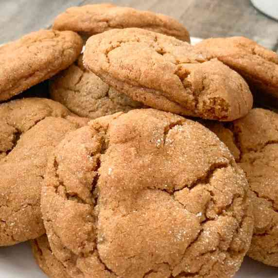 plate of delicious soft ginger cookies