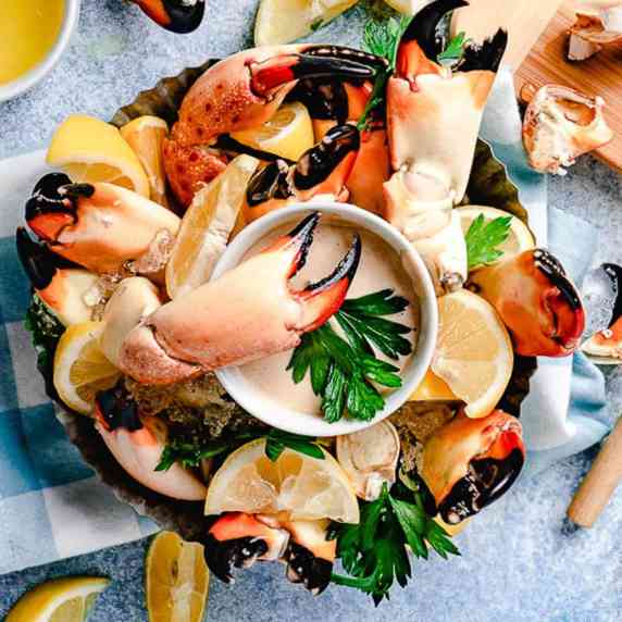 Stone crabs with mustard