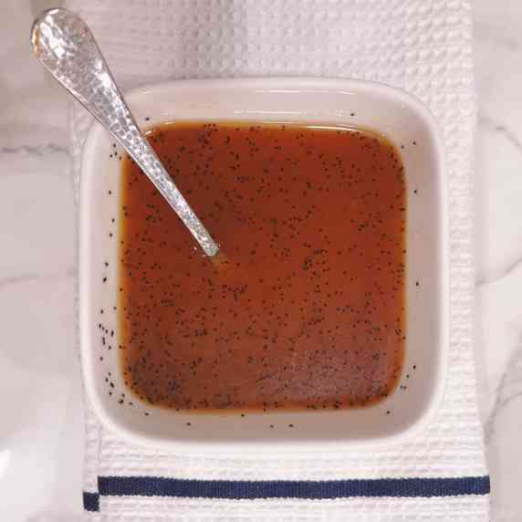 copycat subway sweet onion sauce in a dish with a spoon