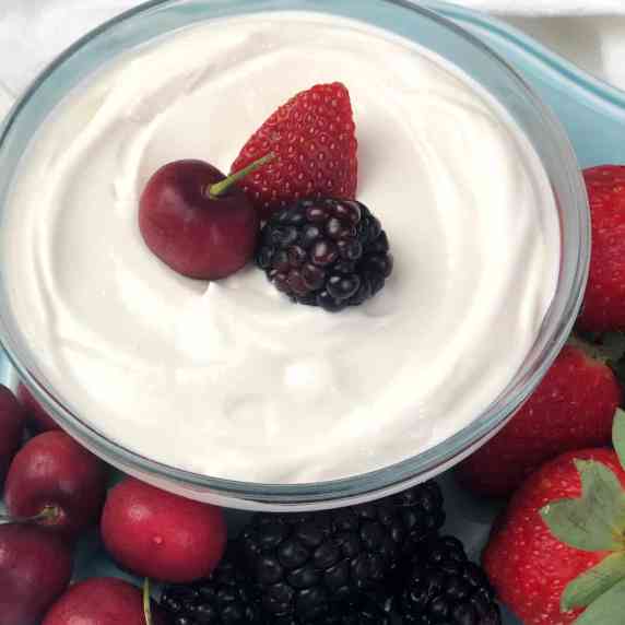 whipped cottage cheese with berries on the side