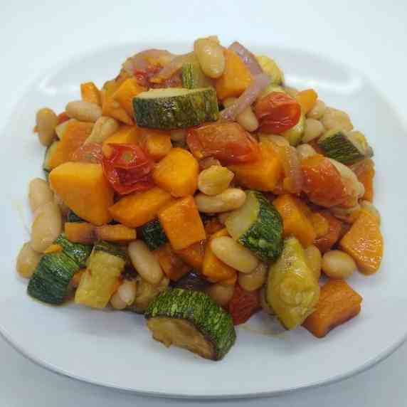 Zucchini With Beans And Sweet Potatoes