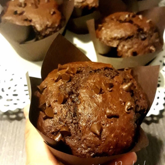 Moist double chocolate muffins