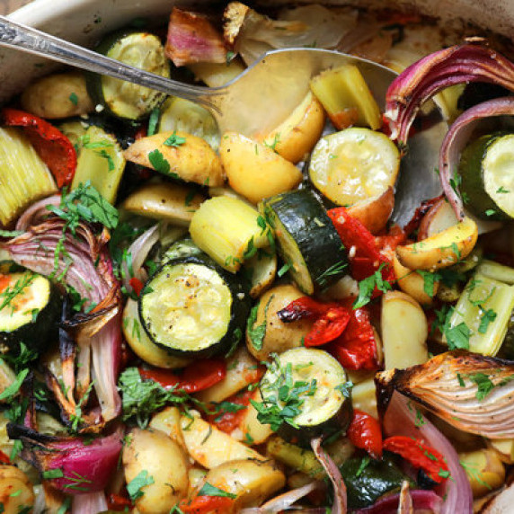 Paula Wolfert’s Roasted Vegetables with Garlic and Herbs