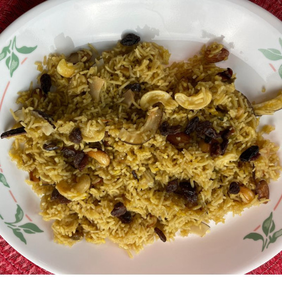 rice with nuts and dry fruit