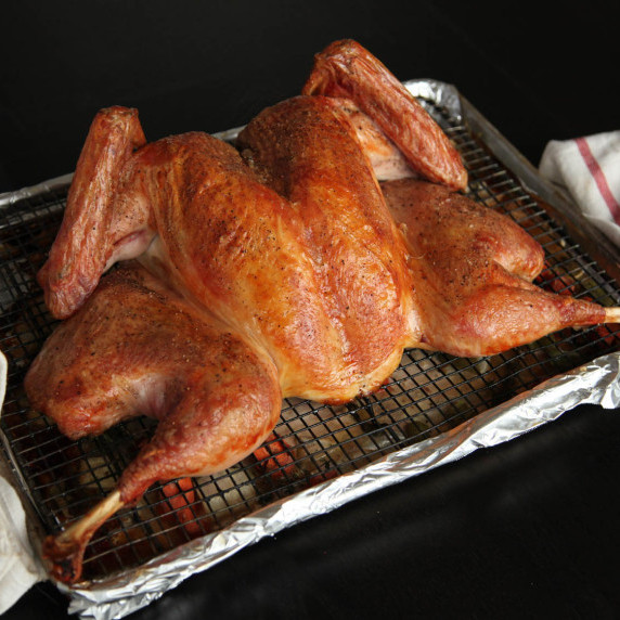 Crisp-Skinned Spatchcocked (Butterflied) Roast Turkey with Gravy