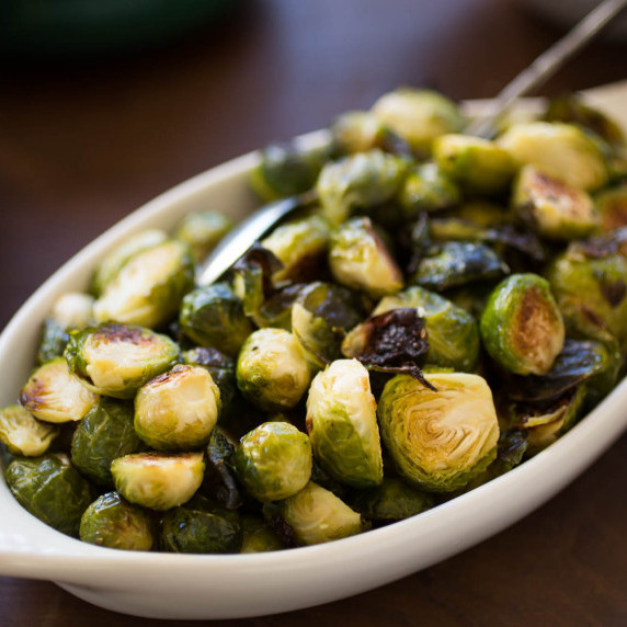 Roasted Brussels Sprouts and Shallots with Balsamic Vinegar
