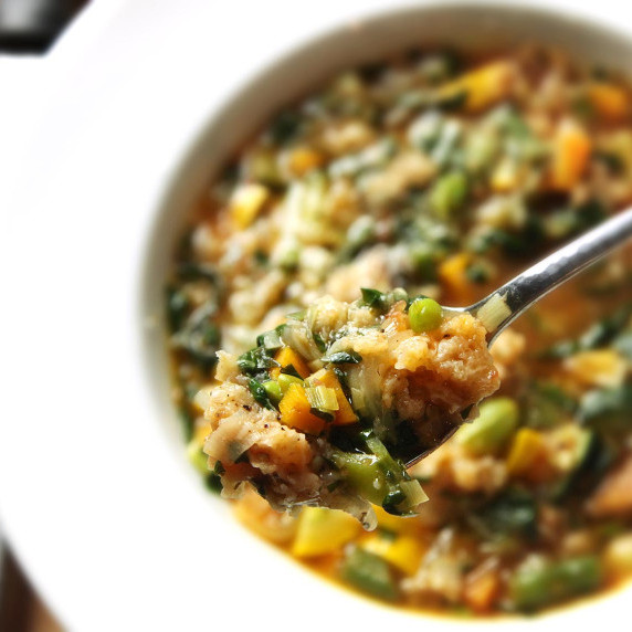 Tuscan Ribollita with Summer Vegetables