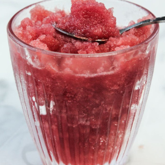 This watermelon granita with pomegranate is delicious, cooling & thirst-quenching on a hot day! The 