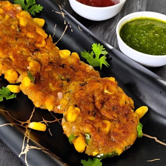 A crispy delicious easy to make patties made from sweet corn kernels. Vegan fritters recipes.
