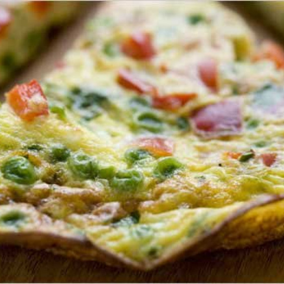 Frittata with Red Peppers and Peas