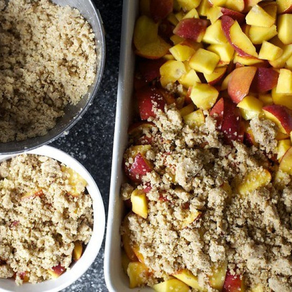 Peach and Pecan Sandy Crumble