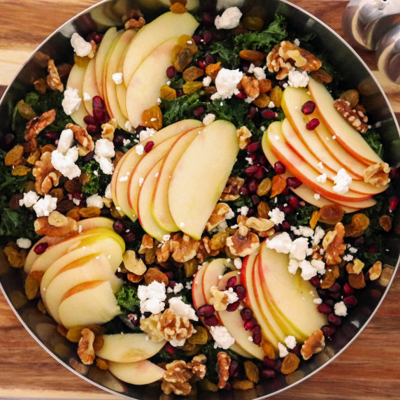Kale Salad with Apples and Pomegranate