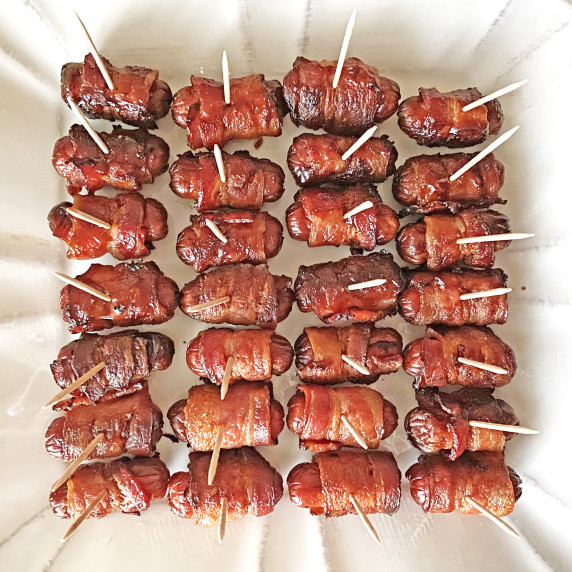 Bacon wrapped Little Smokies sausages appetizers