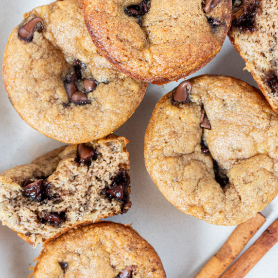 banana Almond Flour Muffins with Chocolate Chops