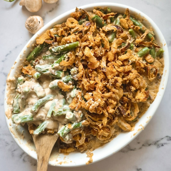 Fresh Green Beans Casserole dish.