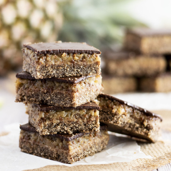 5 stacked pieces of Caribbean Spiced Pineapple Slice.