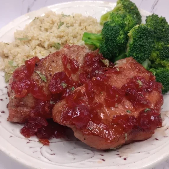 Sweet And Spicy Cherry Glazed Pork Chops