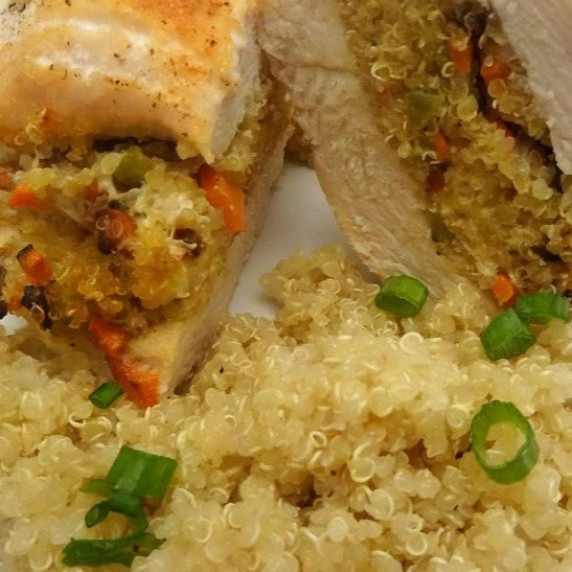 Stuffed Chicken Breasts with Quinoa and Peppers