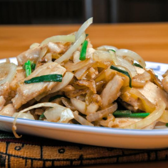 chicken and onion stir fry