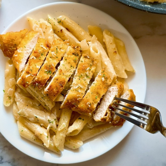 Garlic Parmesan Pasta with Chicken.