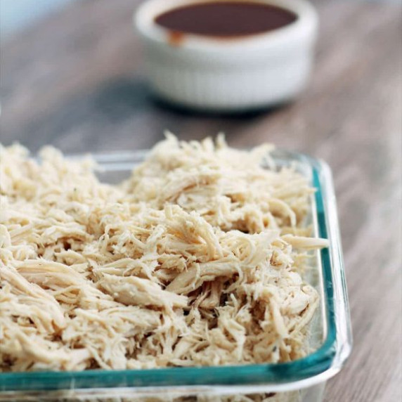 Tender, juicy chicken  to perfection, then shredded for tacos, sandwiches, salads, 