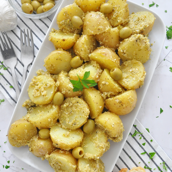 Spanish Potatoes with Olive Sauce